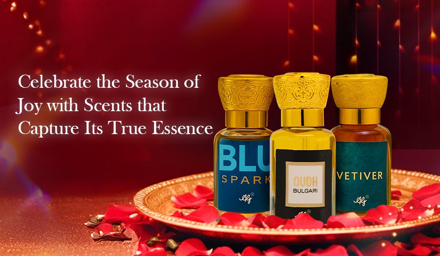 Luxury gift set of Youvora AG Attars displayed for festive shopping