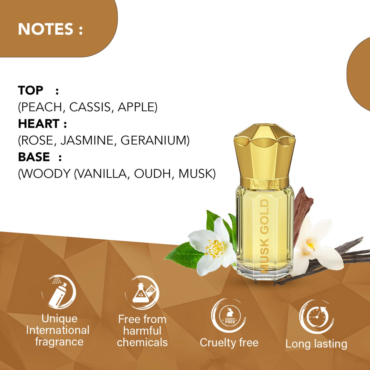 Ajmal MUSK GOLD Attar Perfume - 5 ML