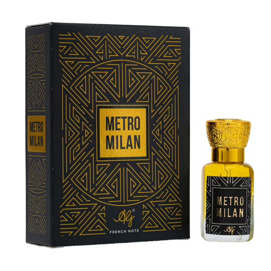 AG Metro Milan - Attar for Men & Women| Bold Blend of Fresh Cologne, Rose & Patchouli | Alcohol free | Long Lasting Roll -On Attar | Great for Everyday Use | 12ML