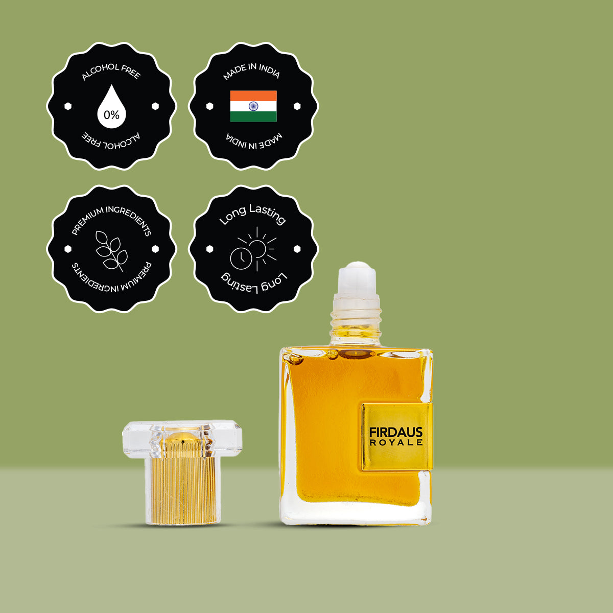 AG Firdaus Royale -Attar for Men & Women | Regal Fusion of Vetiver, Citrus & Rose | Long Lasting Roll -On Attar | Great for Everyday Use | 12ML