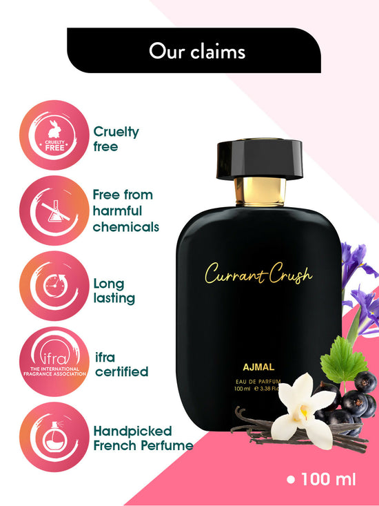 Ajmal ARTISAN - CURRANT CRUSH Long lasting Fragrance, Handpicked Luxury Perfume for Women 100ml.