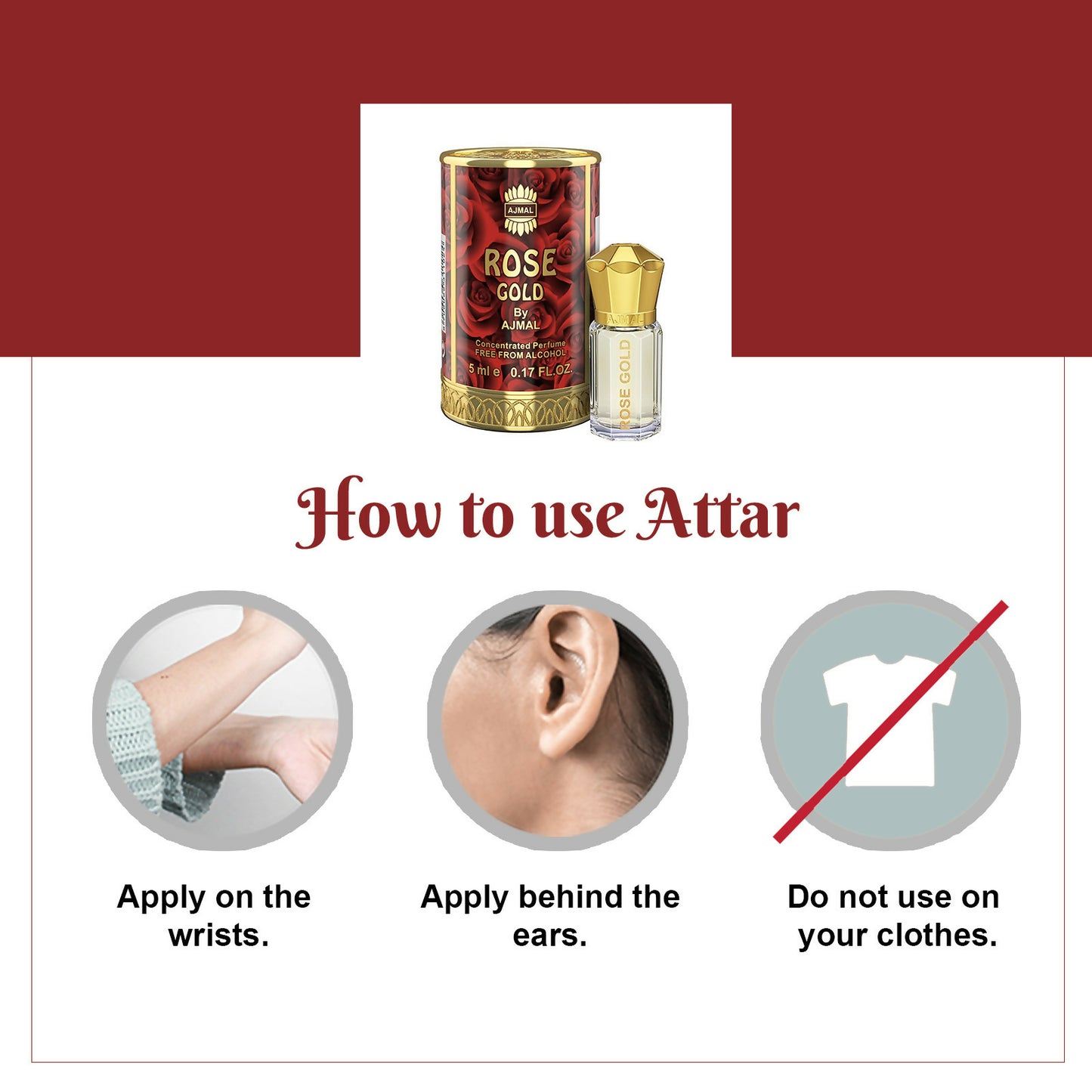 Ajmal ROSE GOLD Attar Perfume - 5 ML