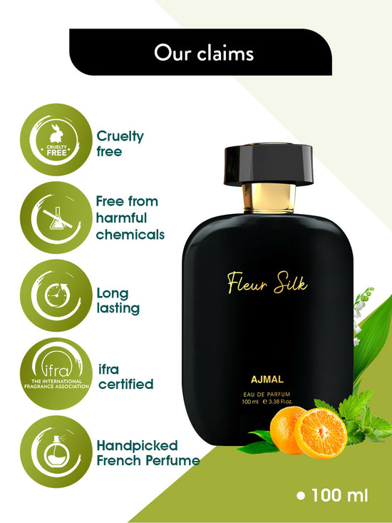 Ajmal ARTISAN - FLEUR SILK Long lasting Fragrance, Handpicked Luxury Perfume for Women 100ml.