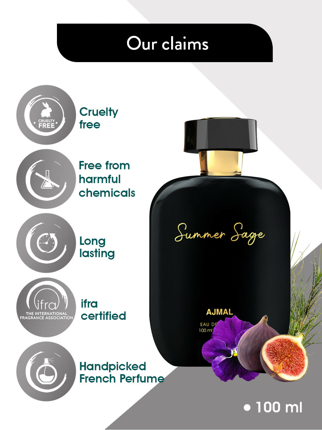 Ajmal ARTISAN - SUMMER SAGE Long lasting Fragrance, Handpicked Luxury Perfume for Men & Women 100ml.