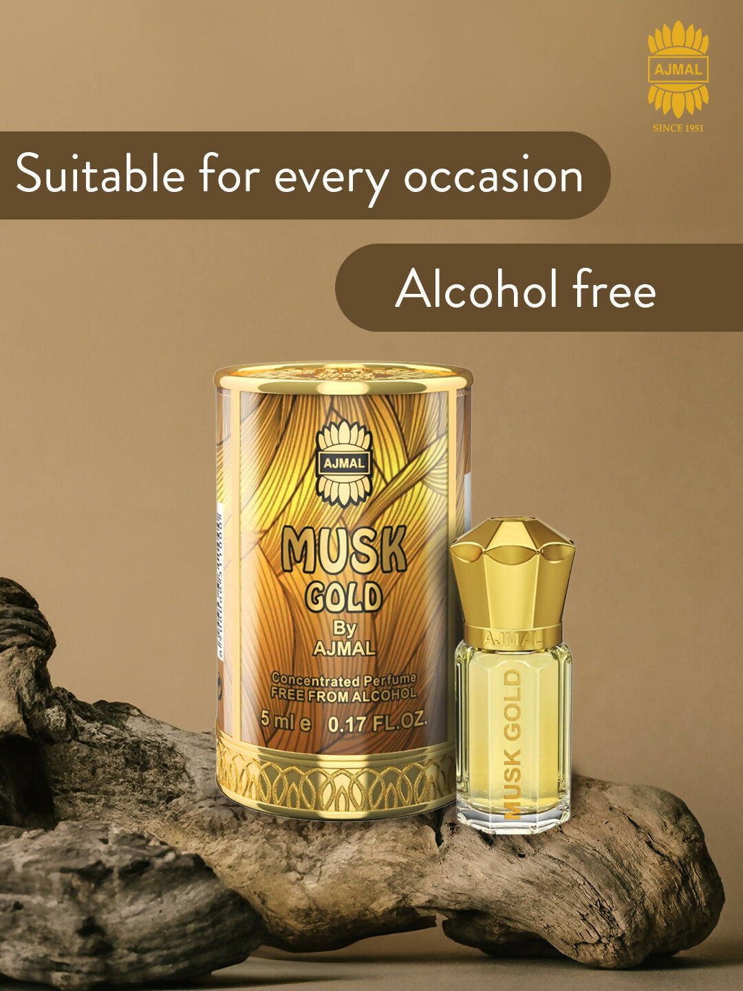 Ajmal MUSK GOLD Attar Perfume - 5 ML