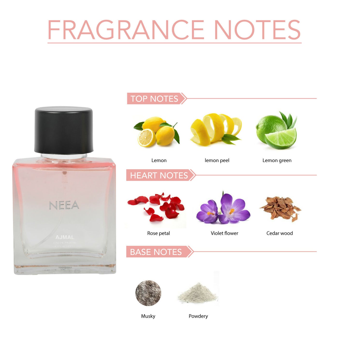 Ajmal Neea Eau De Perfume Floral Perfume 100ML Long Lasting Scent Spray Party Wear Gift For Women.