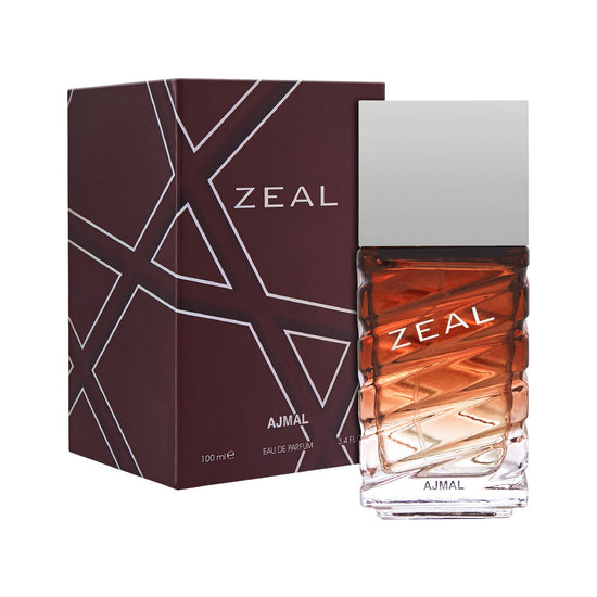 Ajmal Zeal EDP 100ML Long Lasting Scent Spray Spicy Perfume Gift For Men - Made In Dubai (Online Exclusive)