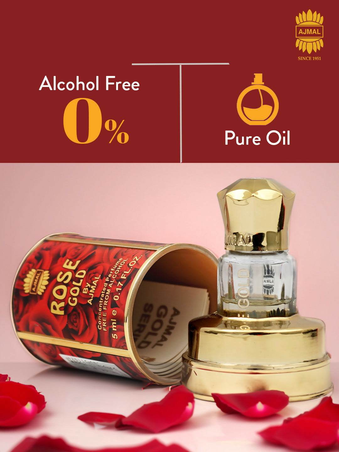 Ajmal ROSE GOLD Attar Perfume - 5 ML