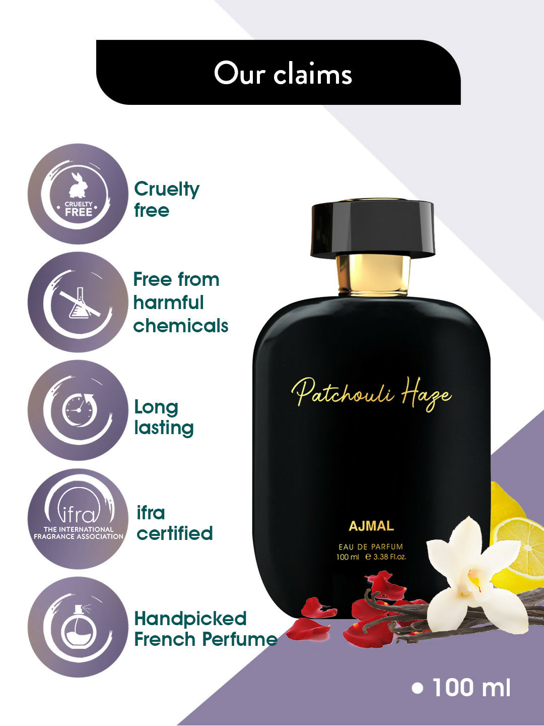 Ajmal ARTISAN - PATCHOULI HAZE Long lasting Fragrance, Handpicked Luxury Perfume for Men & Women 100ml.