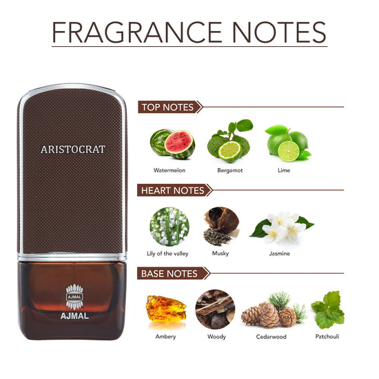 Ajmal Aristocrat EDP 75ML Long Lasting Scent Spray Fresh Perfume Gift For Men - Made In Dubai
